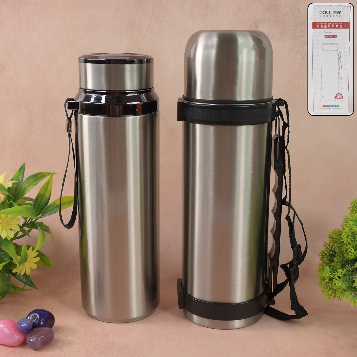 Stainless Steel Insulated Vacuum Bottle (1200ml Approx / Mix Color / 1 Pc) Stainless Steel Insulated Vacuum Bottle (1200ml Approx / Mix Color / 1 Pc)